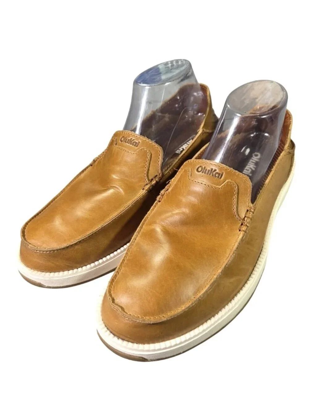 OluKai Kakaha Nia Brown Leather Slip-On Casual Shoes Men’s US 10 EU 43 10557
